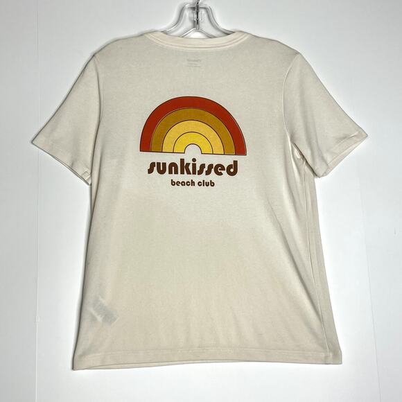 Madewell Sunkissed Beach Club Graphic Tomboy Tee Short Sleeve Crew Neck Cream - Picture 7 of 10